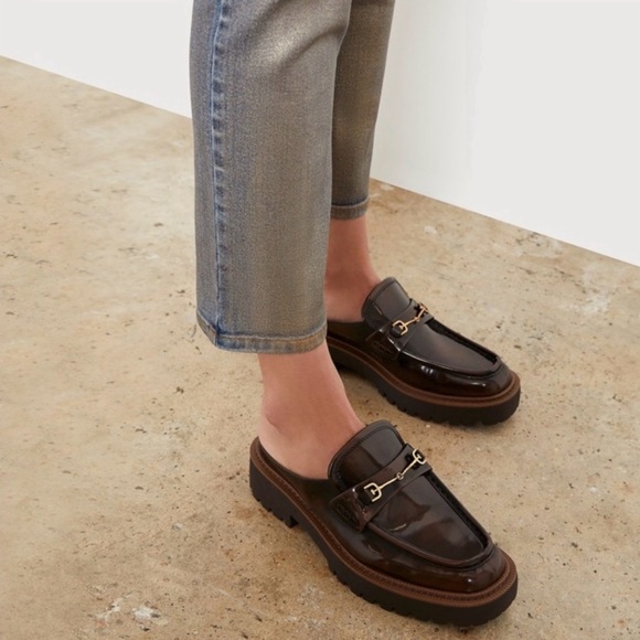 Sam Edelman Lennon Mule Loafers Lug Sole Brown Academia Punk Slip-On Sz 6.5 - Picture 1 of 6